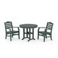 POLYWOOD Savannah 3-Piece Farmhouse Dining Set — Green