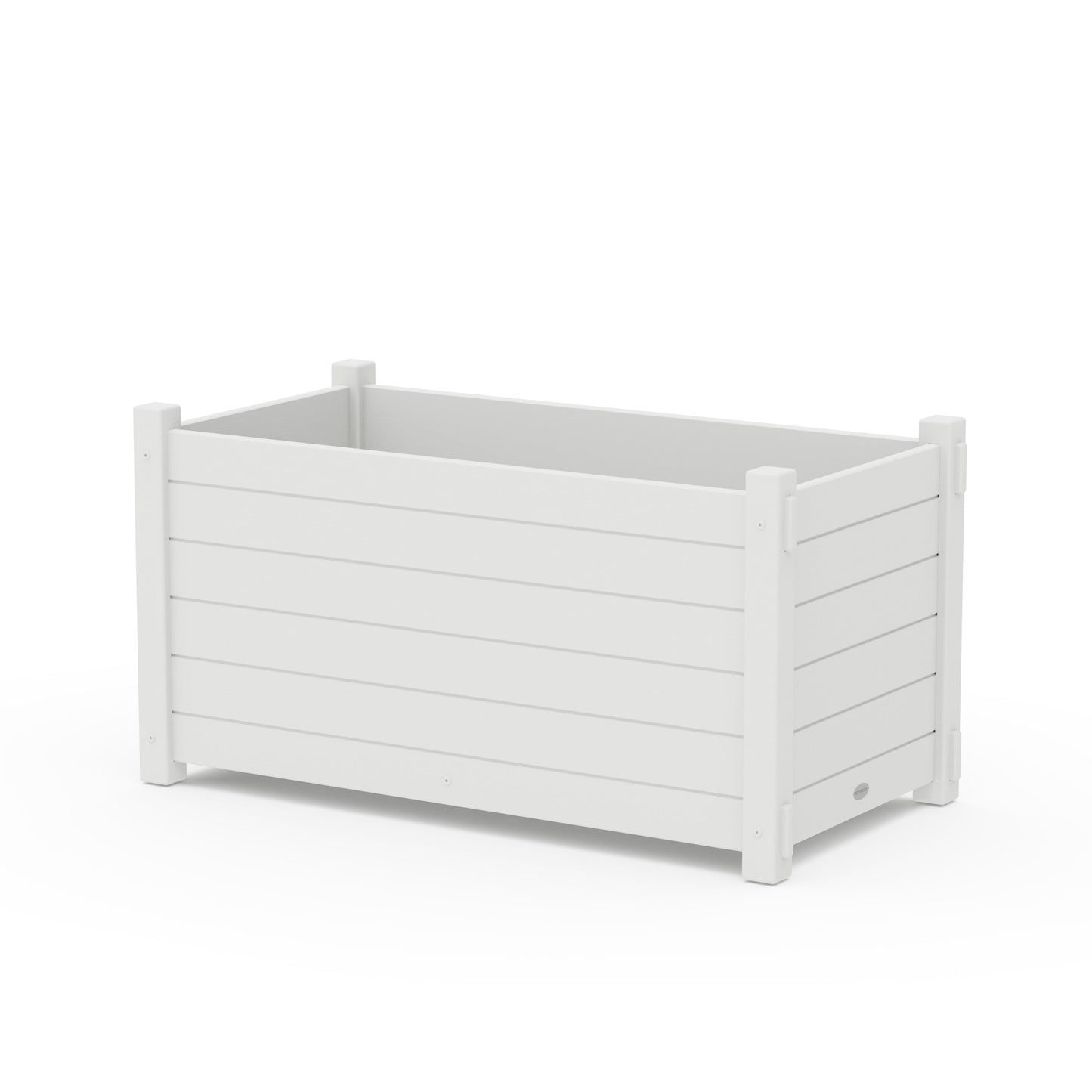 POLYWOOD Nautical Large Rectangle Double Planter Box — White