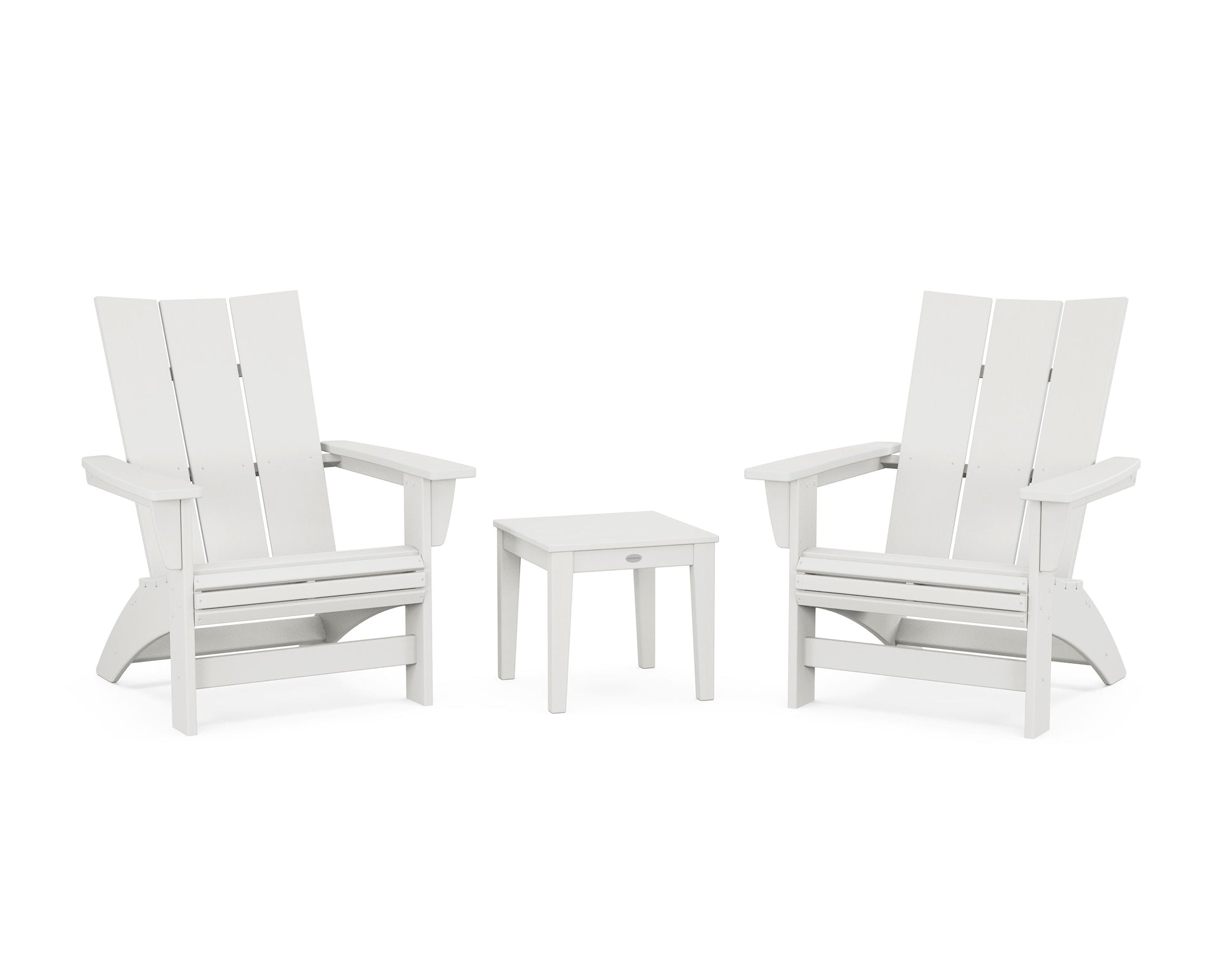 POLYWOOD 3-Piece Modern Grand Adirondack Set — Vintage White