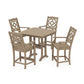 POLYWOOD Chinoiserie 5-Piece Counter Set with Trestle Legs — Vintage Sahara