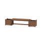 POLYWOOD 48" Nautical Straight Planter Bench Set — Teak