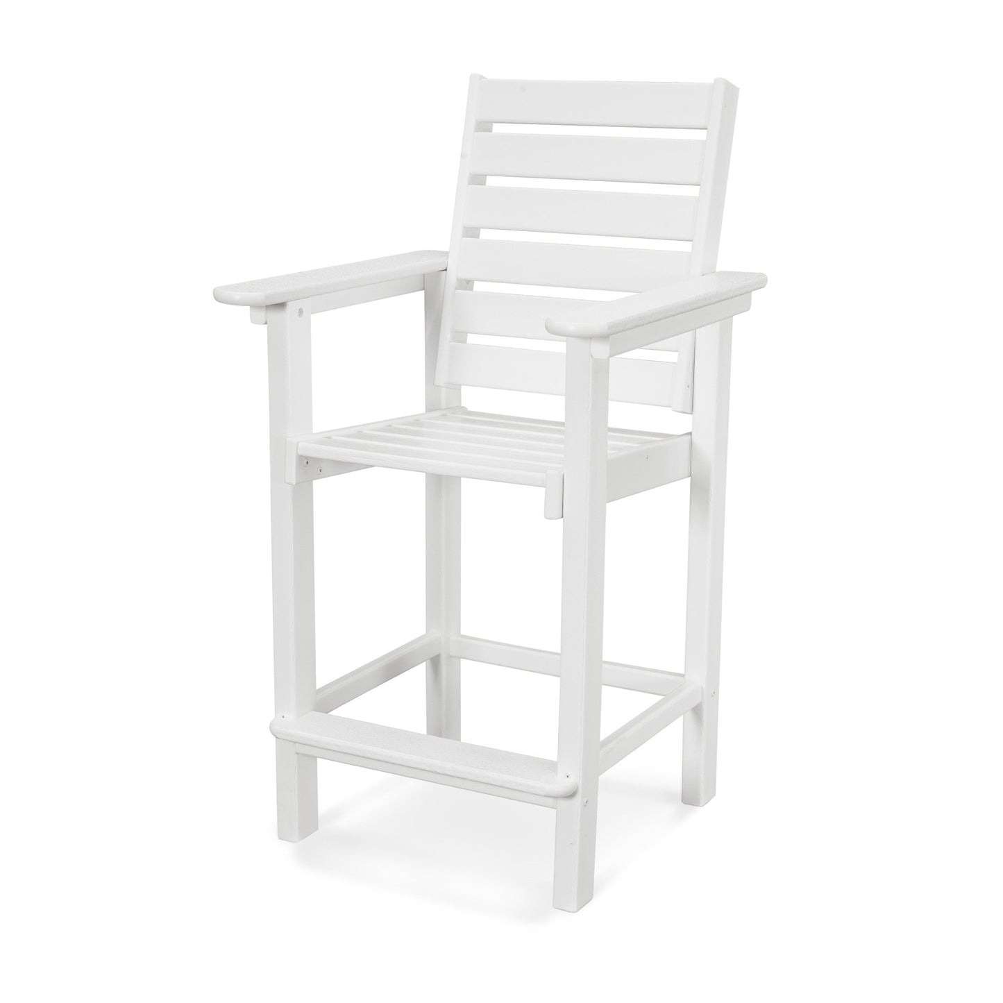 POLYWOOD Captain Counter Chair — White