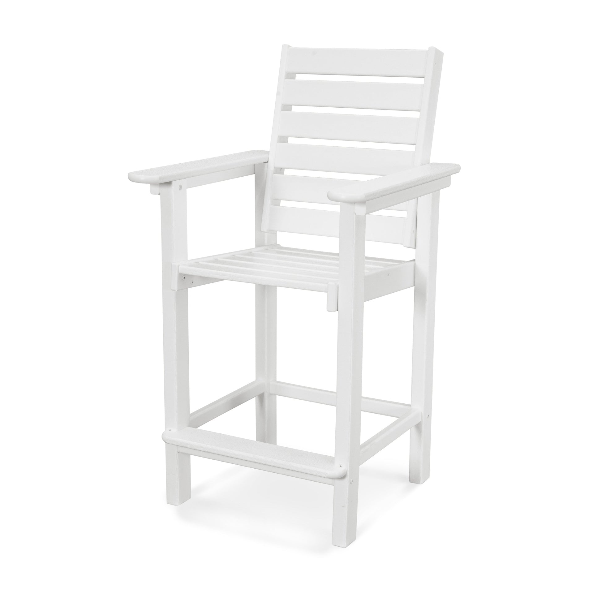 POLYWOOD Captain Counter Chair — White