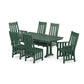 POLYWOOD Acadia 7-Piece Farmhouse Dining Set with Trestle Legs — Green