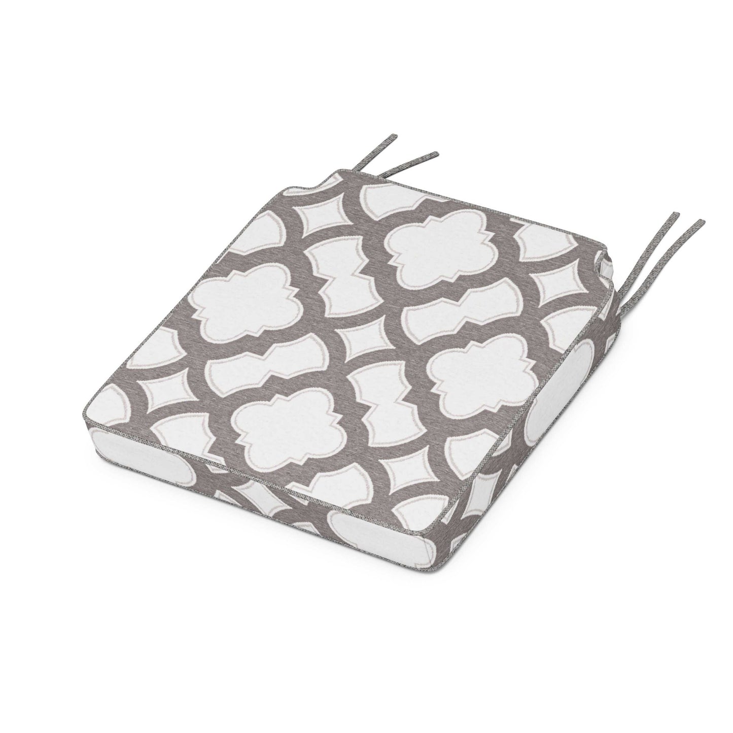 POLYWOOD Acadia Dining Side Seat Cushion — Trellis Grey Mist