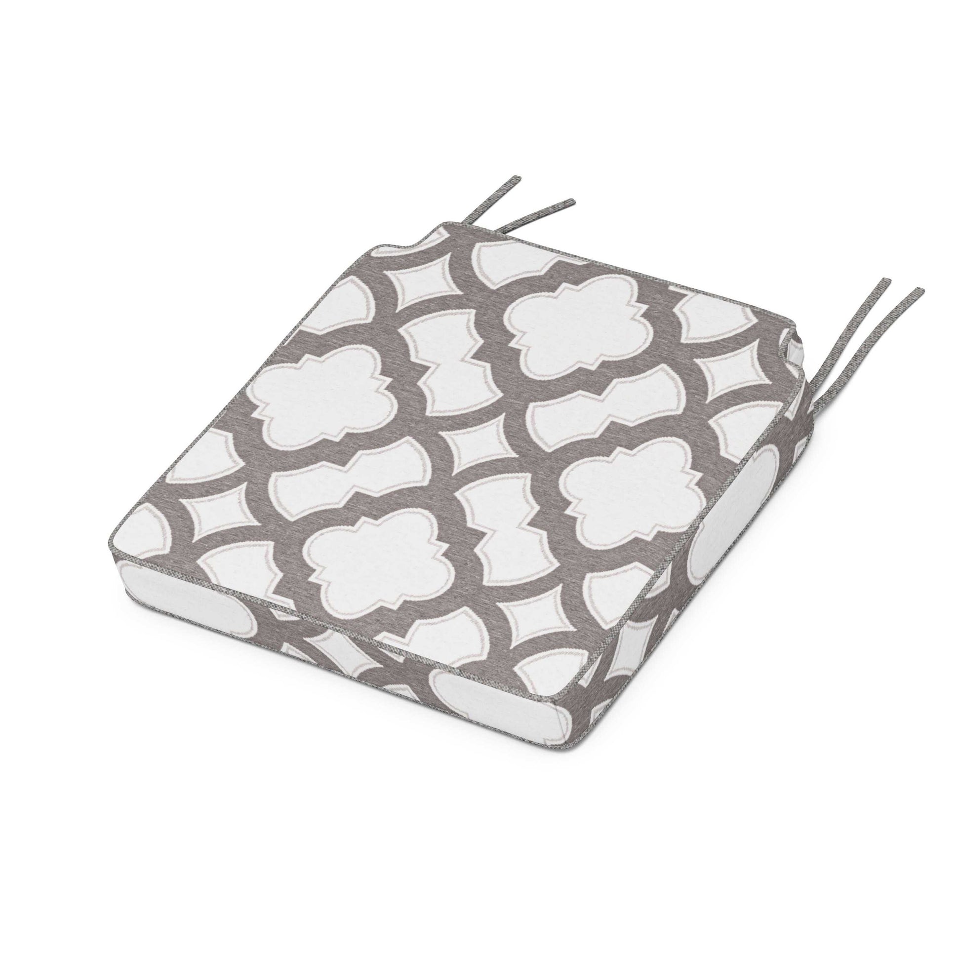 POLYWOOD Acadia Dining Side Seat Cushion — Trellis Grey Mist
