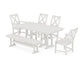 POLYWOOD Braxton 6-Piece Farmhouse Dining Set — Vintage White