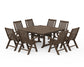 POLYWOOD Vineyard Folding Chair 9-Piece Square Dining Set with Trestle Legs — Kona