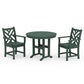 POLYWOOD Chippendale 3-Piece Round Dining Set — Green