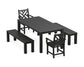 POLYWOOD Chippendale 5-Piece Parsons Dining Set with Benches — Black