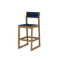 POLYWOOD EDGE Sling Bar Side Chair — Natural / Navy Blue Sling