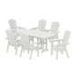 POLYWOOD Nautical Curveback Adirondack 7-Piece Dining Set — Vintage White