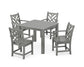 POLYWOOD Chippendale 5-Piece Parsons Dining Set — Slate Grey