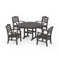 POLYWOOD Savannah 5-Piece Round Farmhouse Dining Set — Vintage Coffee