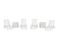 POLYWOOD Chippendale 6-Piece Chaise Set with Wheels and Umbrella Stand Accent Table — White