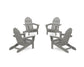 POLYWOOD 4-Piece Classic Adirondack Conversation Set — Slate Grey