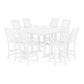 POLYWOOD Chinoiserie 9-Piece Square Farmhouse Bar Set with Trestle Legs — White