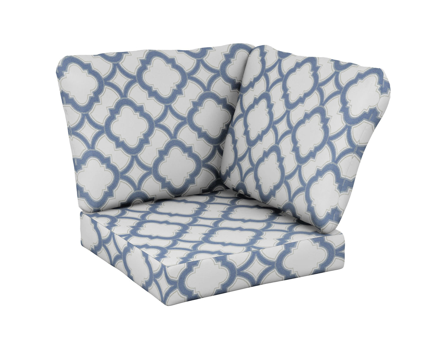 POLYWOOD Baffle Modular Corner Cushion — Trellis Sky Blue