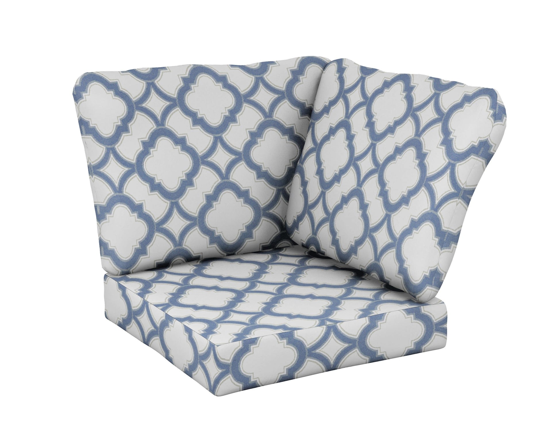 POLYWOOD Baffle Modular Corner Cushion — Trellis Sky Blue