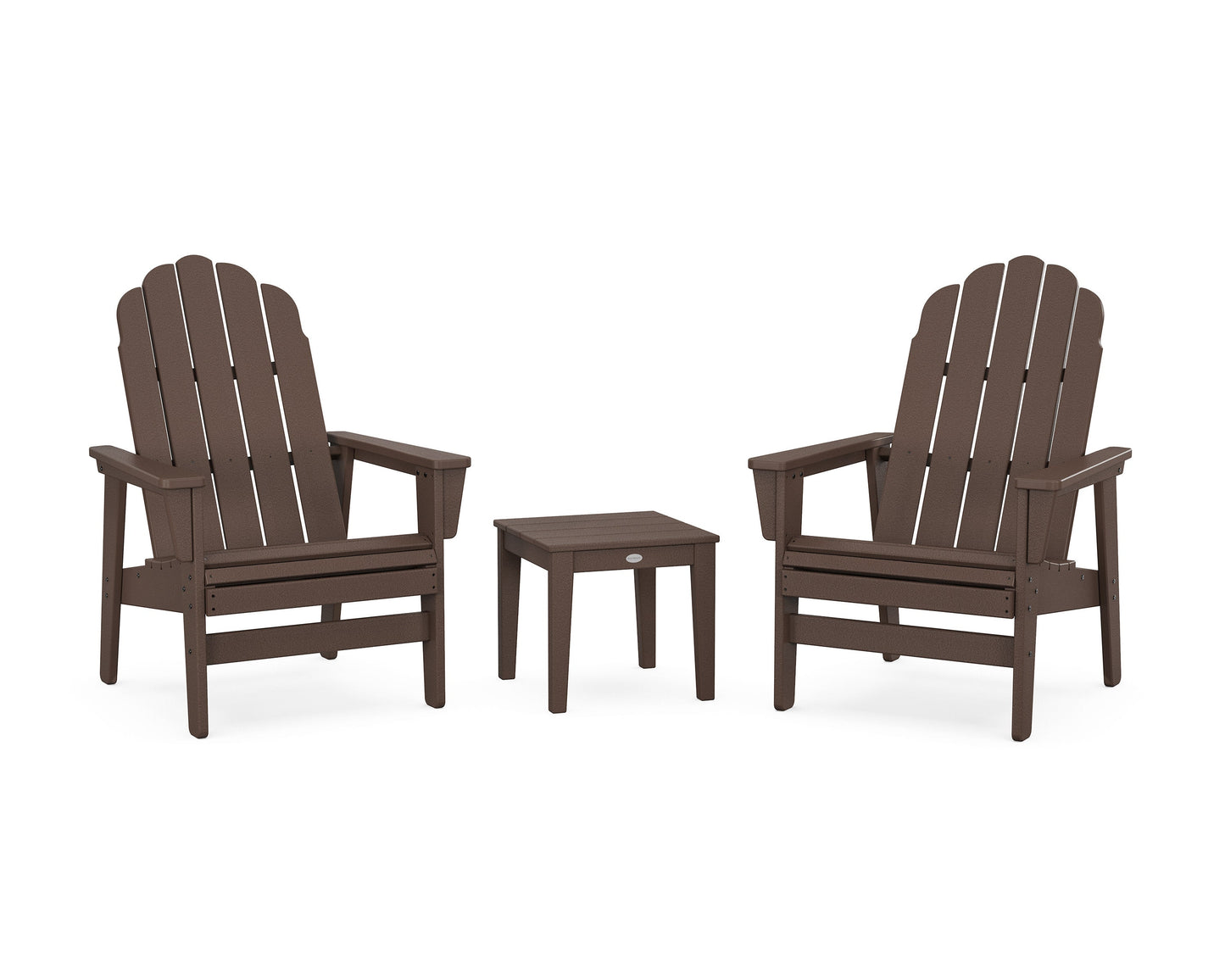 POLYWOOD 3-Piece Vineyard Grand Upright Adirondack Set — Mahogany