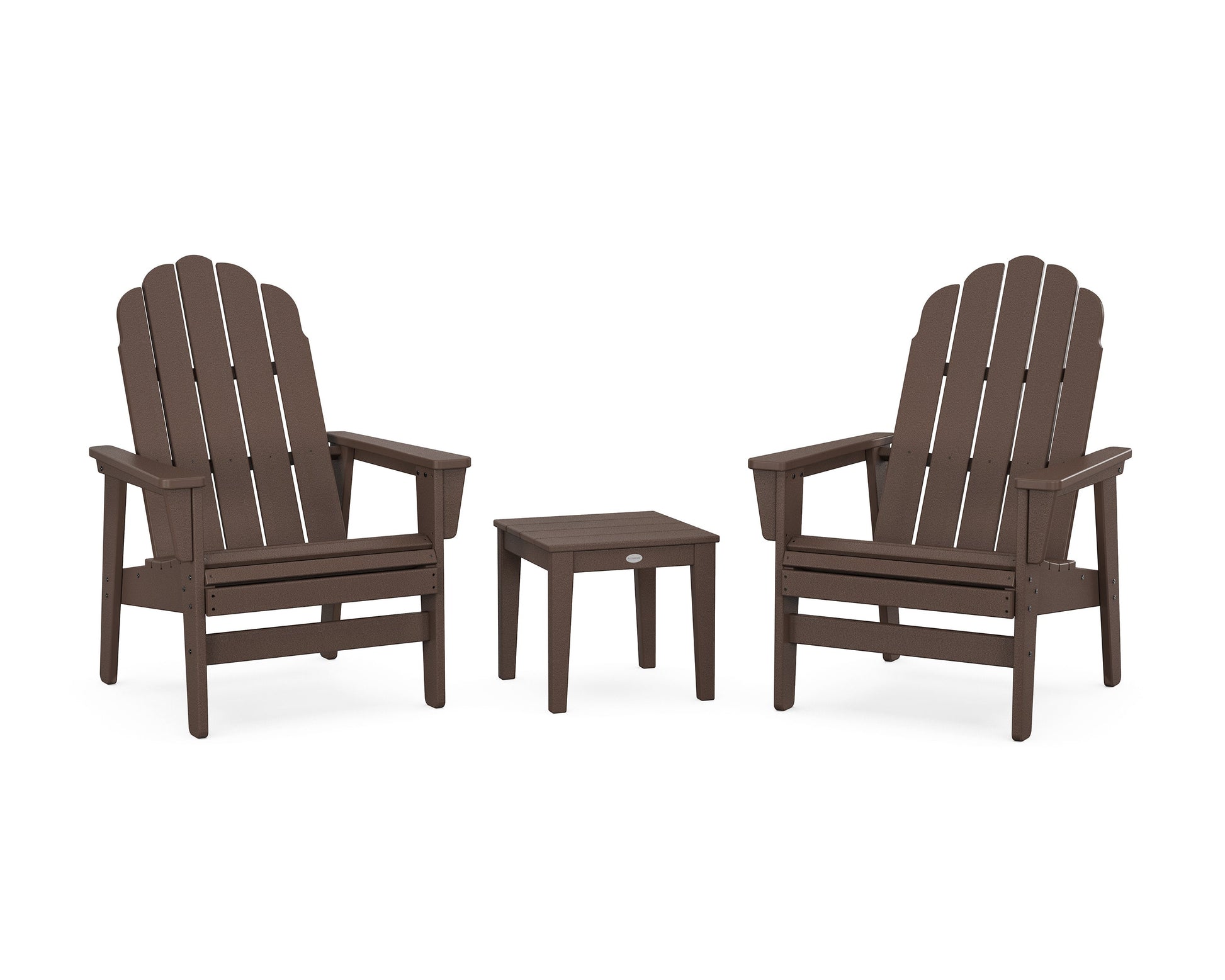 POLYWOOD 3-Piece Vineyard Grand Upright Adirondack Set — Mahogany