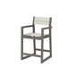 POLYWOOD EDGE Sling Counter Arm Chair — Driftwood / Parchment Sling