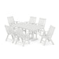 POLYWOOD Vineyard Folding Chair 7-Piece Farmhouse Dining Set — White