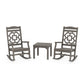 POLYWOOD Chinoiserie 3-Piece Rocking Chair Set — Driftwood