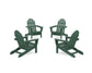 POLYWOOD 4-Piece Classic Adirondack Conversation Set — Green