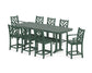 POLYWOOD Chippendale 9-Piece Counter Set with Trestle Legs — Green