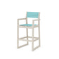 POLYWOOD EDGE Sling Bar Arm Chair — Sand / Dupioni Aquamarine Sling