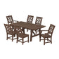 POLYWOOD Chinoiserie 7-Piece Rustic Farmhouse Dining Set — Mahogany
