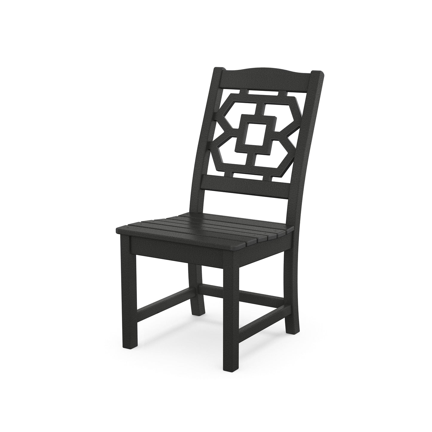 POLYWOOD Chinoiserie Dining Side Chair — Black