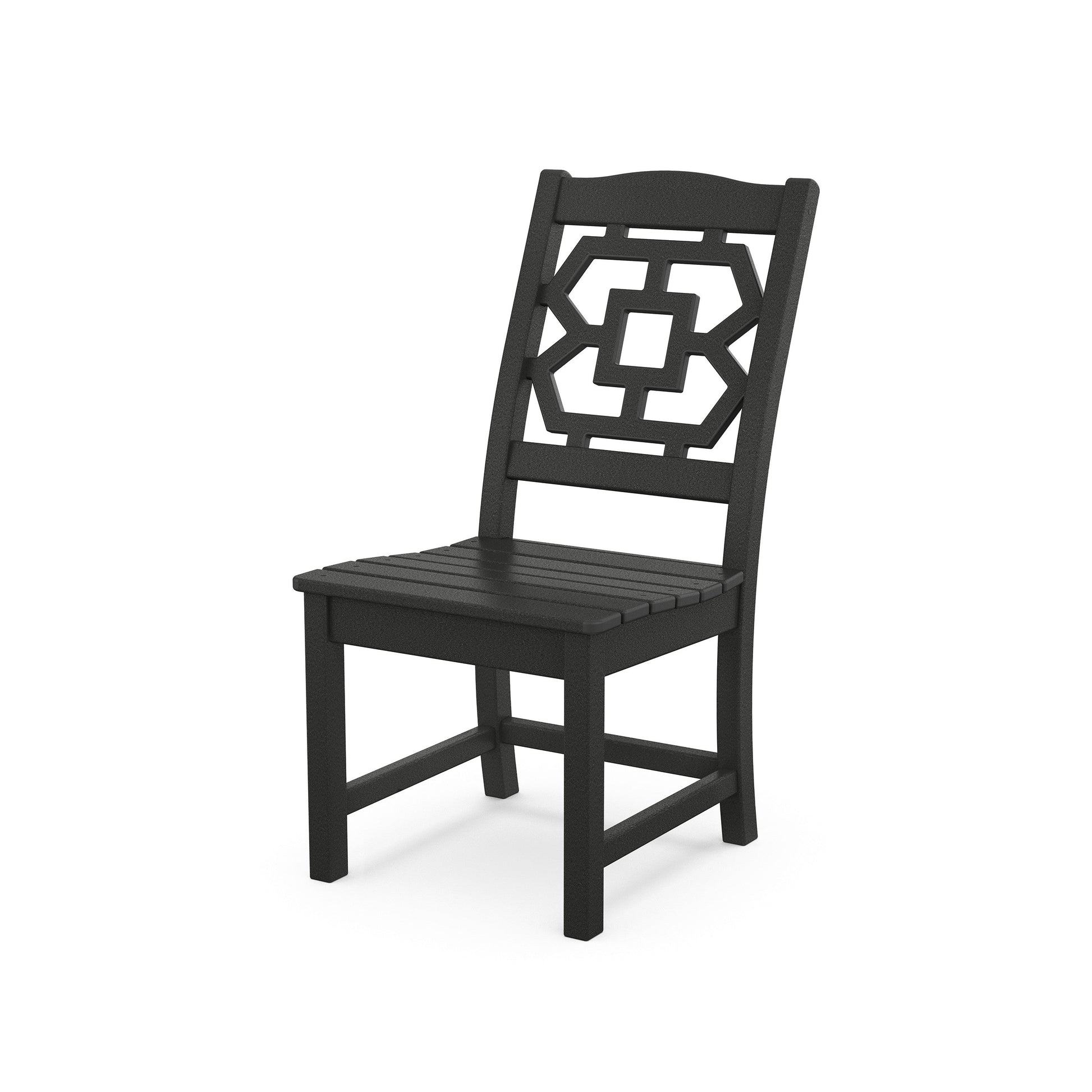 POLYWOOD Chinoiserie Dining Side Chair — Black