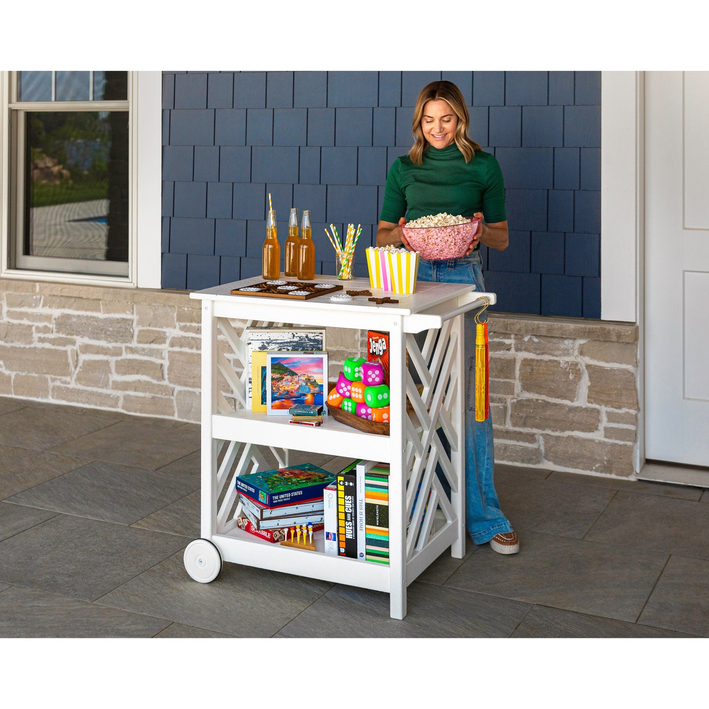 POLYWOOD Chippendale Bar Cart