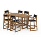 POLYWOOD EDGE Sling 7-Piece Bar Table Set — Natural / Black Sling