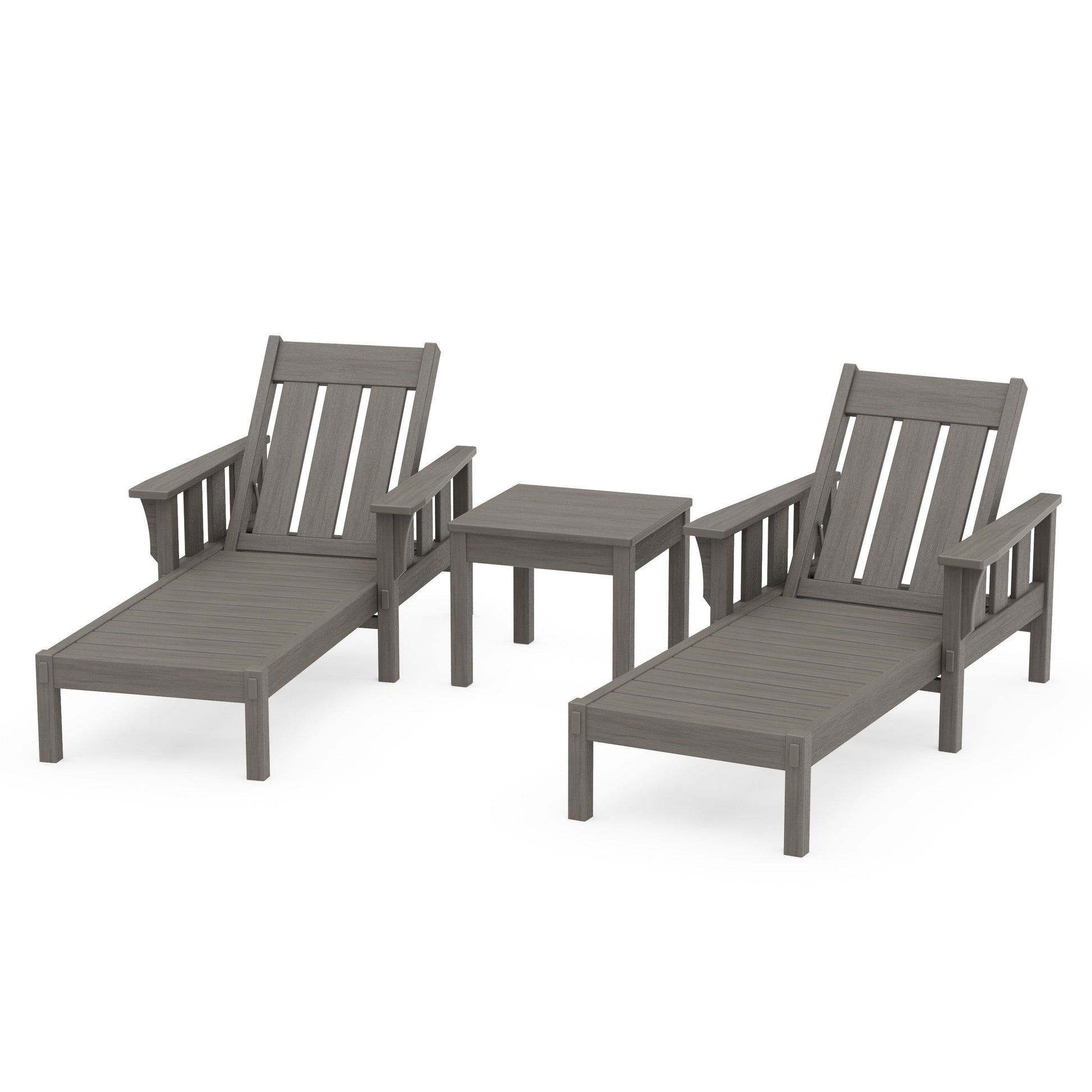 POLYWOOD Acadia 3-Piece Chaise Set — Driftwood