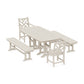 POLYWOOD Chippendale 5-Piece Dining Set with Benches — Sand