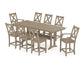 POLYWOOD Braxton 9-Piece Farmhouse Counter Set with Trestle Legs — Vintage Sahara