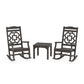 POLYWOOD Chinoiserie 3-Piece Rocking Chair Set — Vintage Coffee