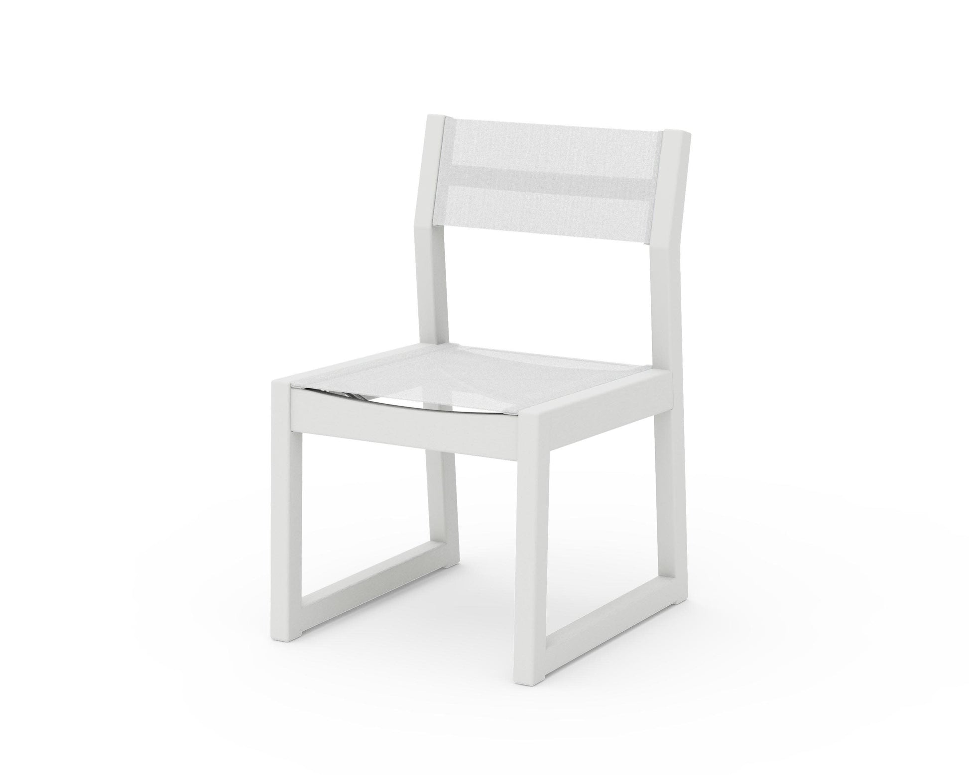 POLYWOOD EDGE Sling Dining Side Chair — Vintage White / White Sling