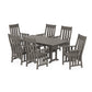 POLYWOOD Acadia Arm Chair 7-Piece Farmhouse Dining Set — Driftwood