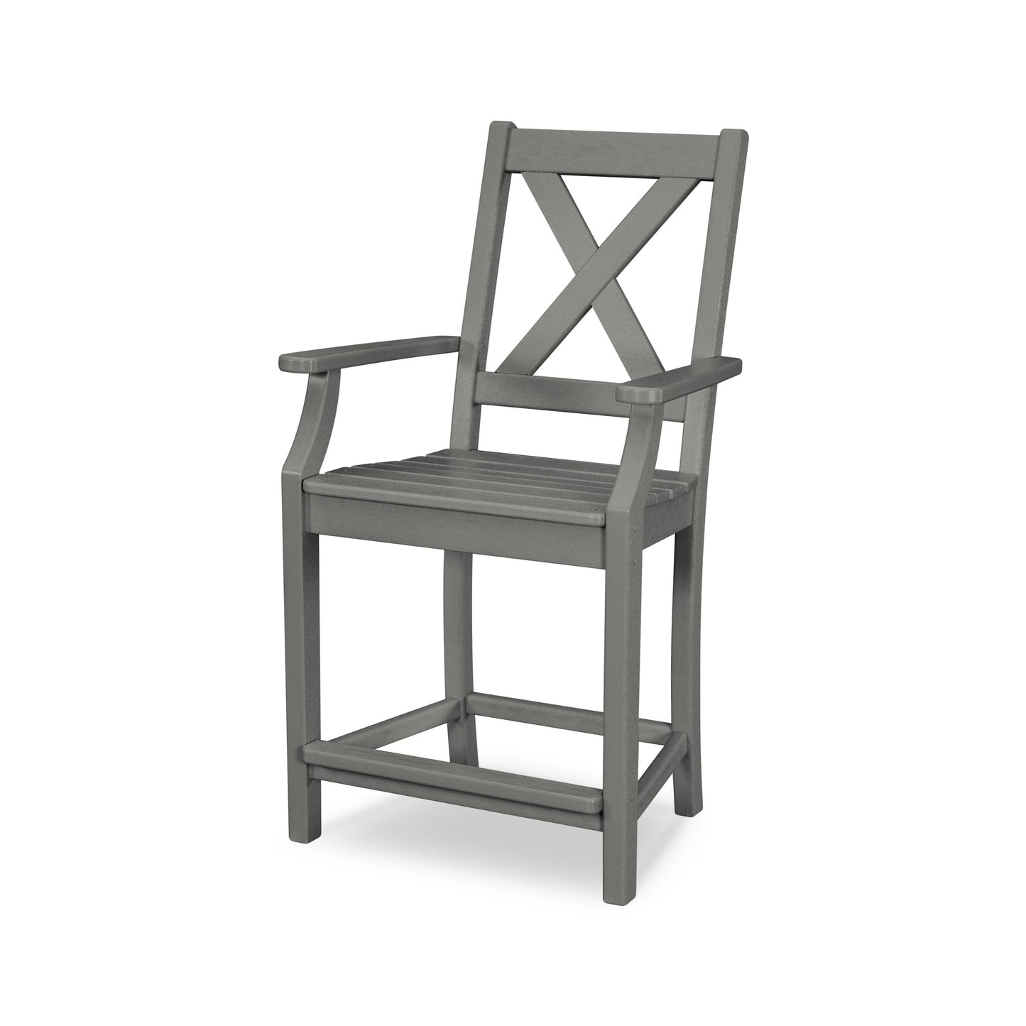 POLYWOOD Braxton Counter Arm Chair — Slate Grey