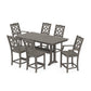 POLYWOOD Chinoiserie 7-Piece Farmhouse Counter Set with Trestle Legs — Driftwood