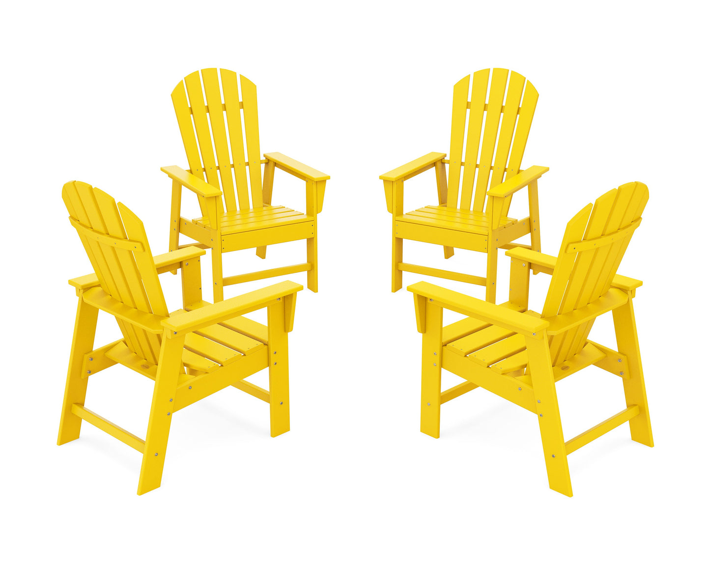 POLYWOOD 4-Piece South Beach Casual Chair Conversation Set — Lemon