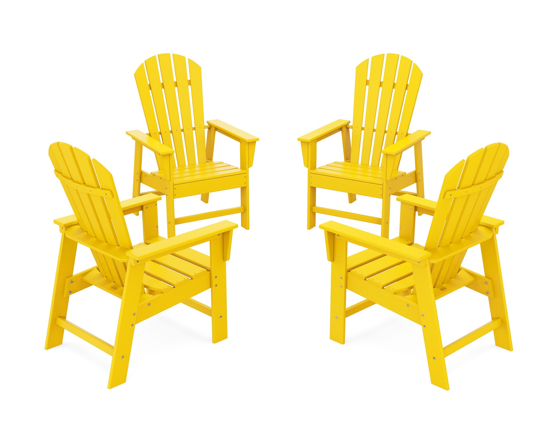 POLYWOOD 4-Piece South Beach Casual Chair Conversation Set — Lemon