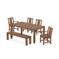 POLYWOOD Prairie 6-Piece Parsons Dining Set with Bench — Teak