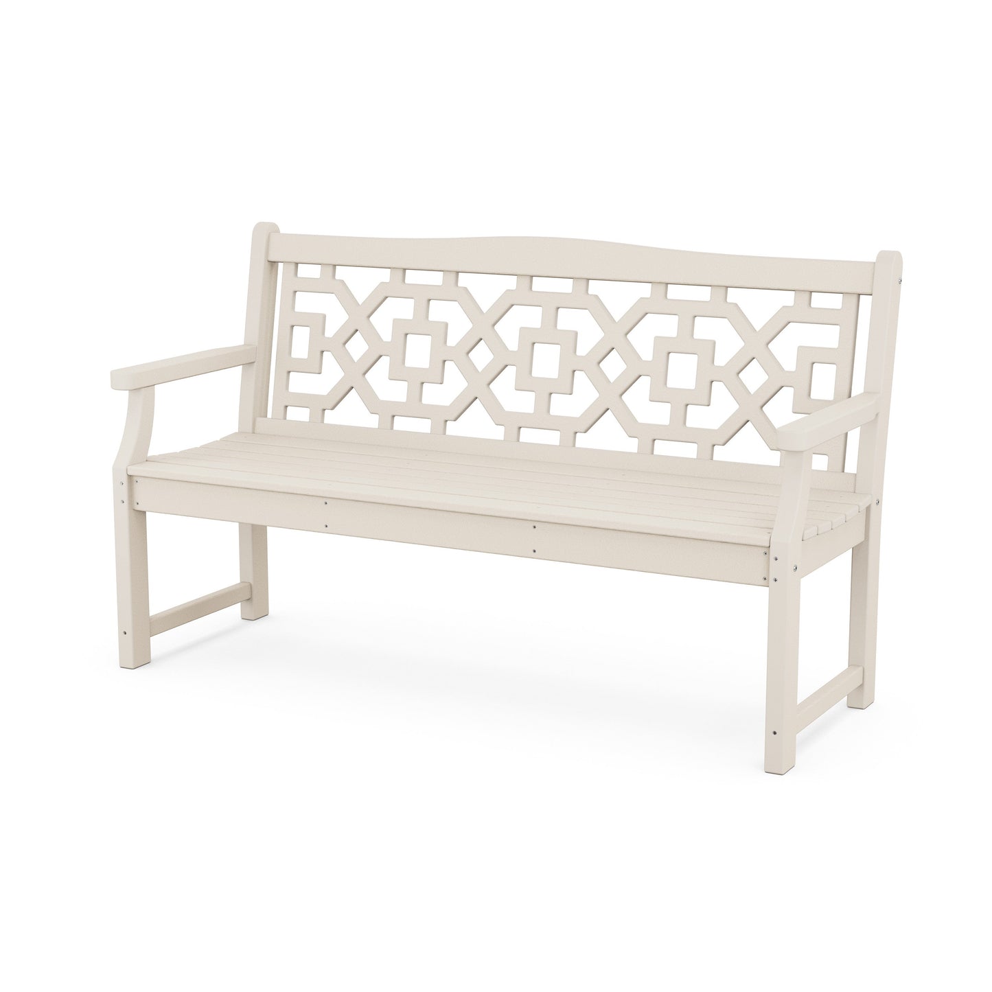 POLYWOOD Chinoiserie 60" Garden Bench — Sand