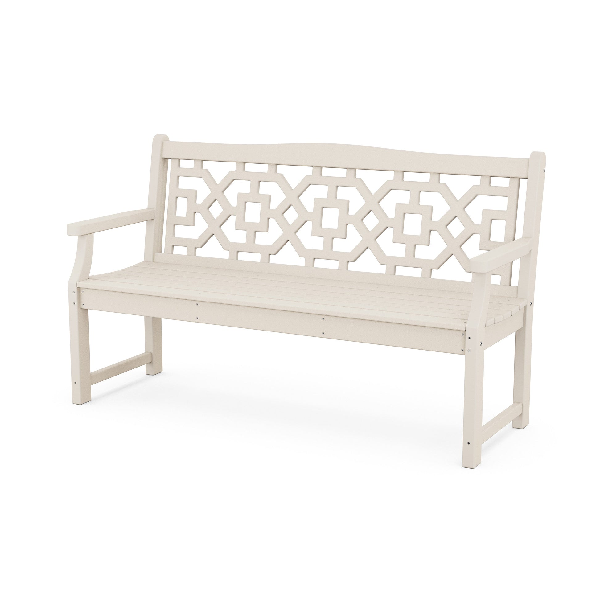 POLYWOOD Chinoiserie 60" Garden Bench — Sand