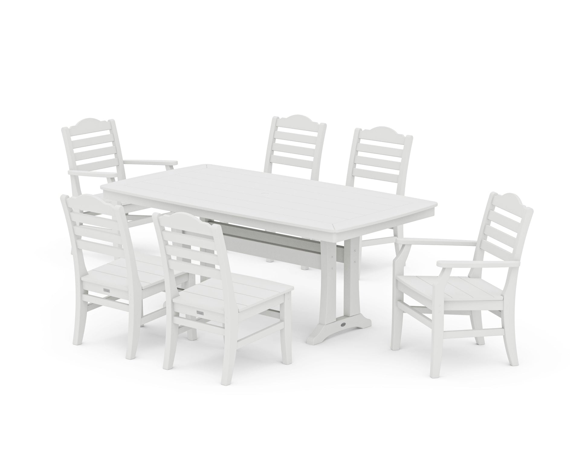 POLYWOOD Savannah 7-Piece Dining Set with Trestle Legs — Vintage White